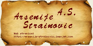 Arsenije Strainović vizit kartica